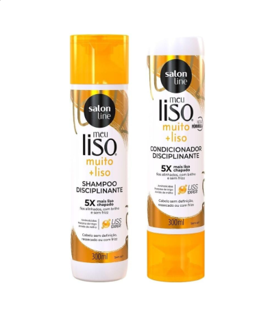 Kit Shampoo e Condicionador Meu Liso Salon Line Muito + Liso